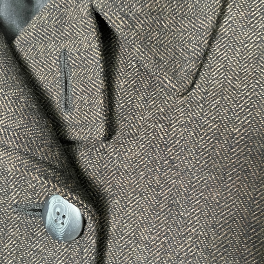 Willi Smith Double Breasted Herringbone Wool Coat - image 4